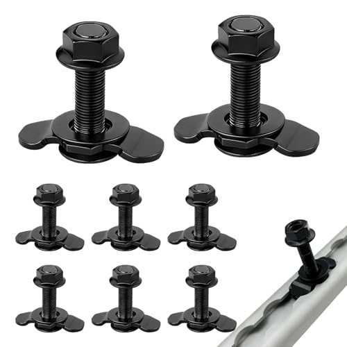 Schraubfitting Airlineschiene 8 Stück M8x40 Airlineschiene Airline Fitting Zurrschienen Zubehör Airline Schienen 500daN Single Endbeschlag für Airlineschienen (Schwarz)