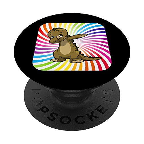 Dinosaur Dabbing Techno Color - Dabbing Animals PopSockets Agarre y Soporte para Teléfonos y Tabletas
