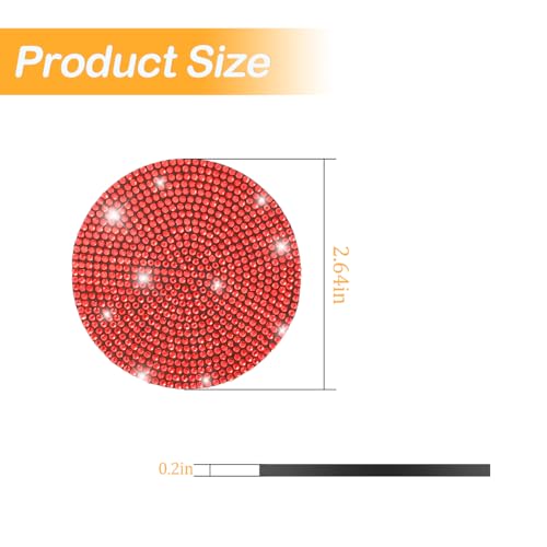 Image of Osilly Bling Car Cup Holder Coaster, 2 Pack Crystal Rhinestone Anti-Slip Insert Coasters, Universal 2.75 Inch Fashion Automotive Cup Mat, Car Interior Accessories Decor Gifts for Women (Red)