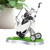 Zestivra Golf Kugelschreiber Set – Golfschläger Stifte, Minigolf Tasche Design mit Stifthalter, Realistische Simulationsdetails für Schreibtisch Deko | Kreative für Männer