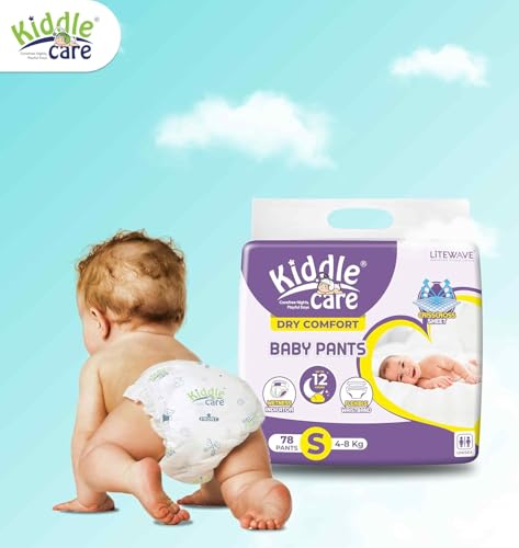 Image of Dry Comfort Advanced Soft Baby Diaper Pants | Small (S) | 78 Pieces | 4-8 Kg | Gentle Leakproof Baby Pants with 12 Hour Protection