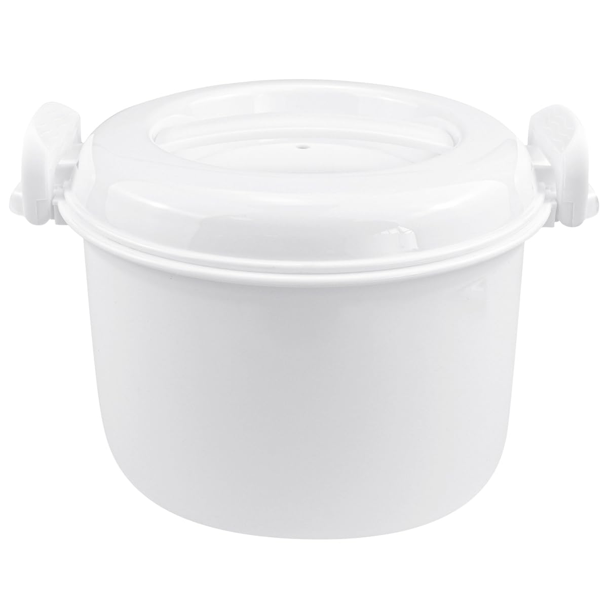 DOERDO Microwave Rice Cooker Round Microwave Food Container Vegetable Steamer Pot Microwave Cookware for Rice Chicken Pasta, 7.8x6.1 Inch
