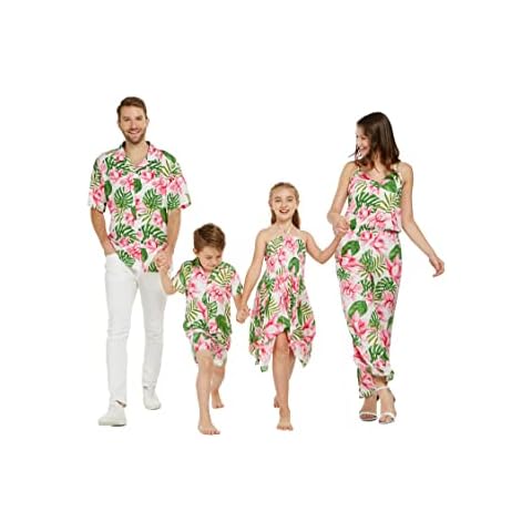 Matchable Family Hawaiian Luau Shirts, Lotus and Orchid, Men, Large Cover