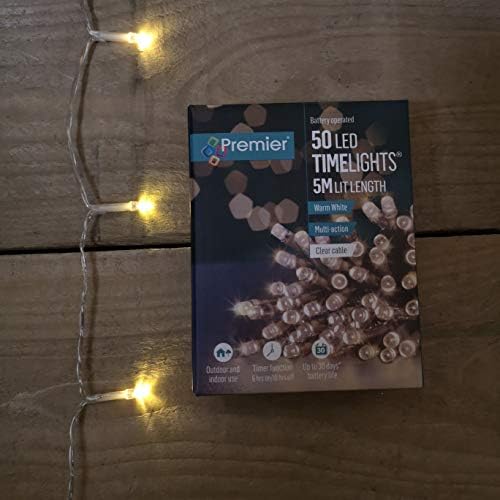 Premier 100 Timelights Battery Operated 10m Clear Cable Multi Action