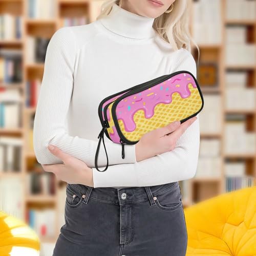 Image of Caikeny Pencil Case Ice Cream Colorful Pen Bag Large Capacity Pencil Box Pen Pouch with Zipper Cosmetic Organizer for Kids Teens Adults