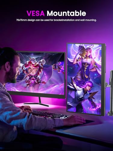 17.3 Pollici 4K QLED Monitor Portatile 100% AdobeRGB 1500:1 500 Nit 3840 * 2160 Schermo Opaco Eye-Care con Staffa Integrata mini HDMI USB-C per Laptop MacBoo Xbo PS4/5, Compatibile con VESA - Monitor - Immagine 5