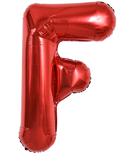 TONIFUL 40 Inch Large Bright Red Letter Balloons A-Z, Giant Jumbo Helium Foil Mylar Big Letter F Balloons for Birthday Party Anniversary Wedding Decorations