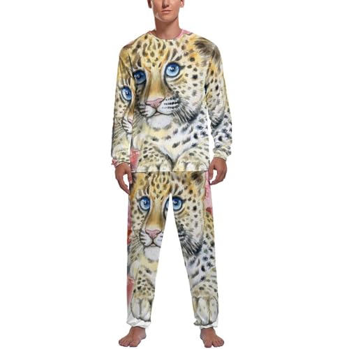 Pyjama homme manche longue léopard idéal pour vos moments de détente à la maison
