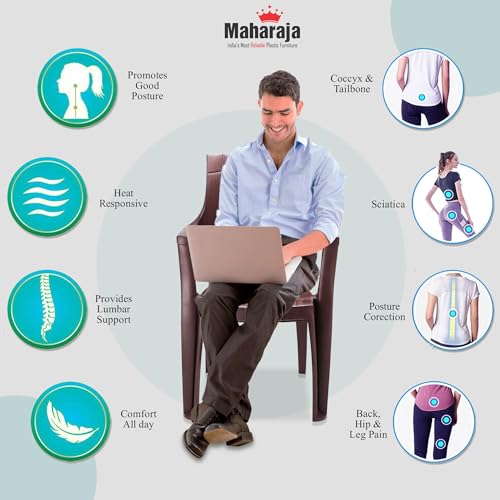 Image of MAHARAJA Heavy Duty Plastic Chairs for Home & Office|200Kg Capacity, Arm Rest (Brown,Pack of 6)