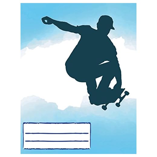 Skateboard Air Composition Notebook: Skateboarding Design College Ruled Lined Pages Book for fans stoked on Skating