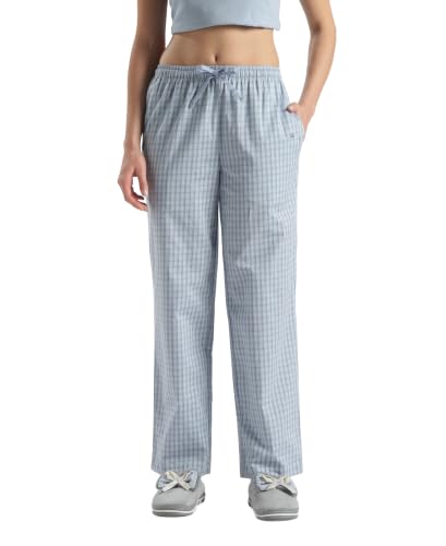 Image of Jockey RX06 Women's Super Combed Cotton Woven Fabric Relaxed Fit Striped Pyjama with Side Pockets (Checks & Prints May Vary)