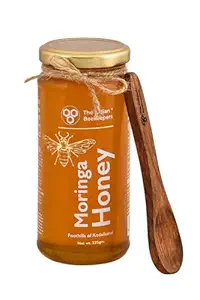 The Indian Beekeepers Moringa Honey, Foothills of Kodaikanal, 100% Raw, Premium, Organic, Pure & Natural, 100% Unfiltered, Unheated & Unprocessed, 365 gm With Wooden Spoon Free