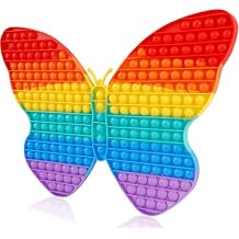 Giant Fidget Toys for Kids, 19 Inch Jumbo Extra Large Butterfly Push Bubble Sensory Toy Super Big Huge Fidgets Mega Stress Reliever Gifts Classroom Tool for Girls Toddlers
