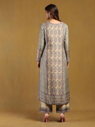 Image of GoSriKi Women's Rayon Viscose Printed Straight Kurta with Pant & Dupatta
