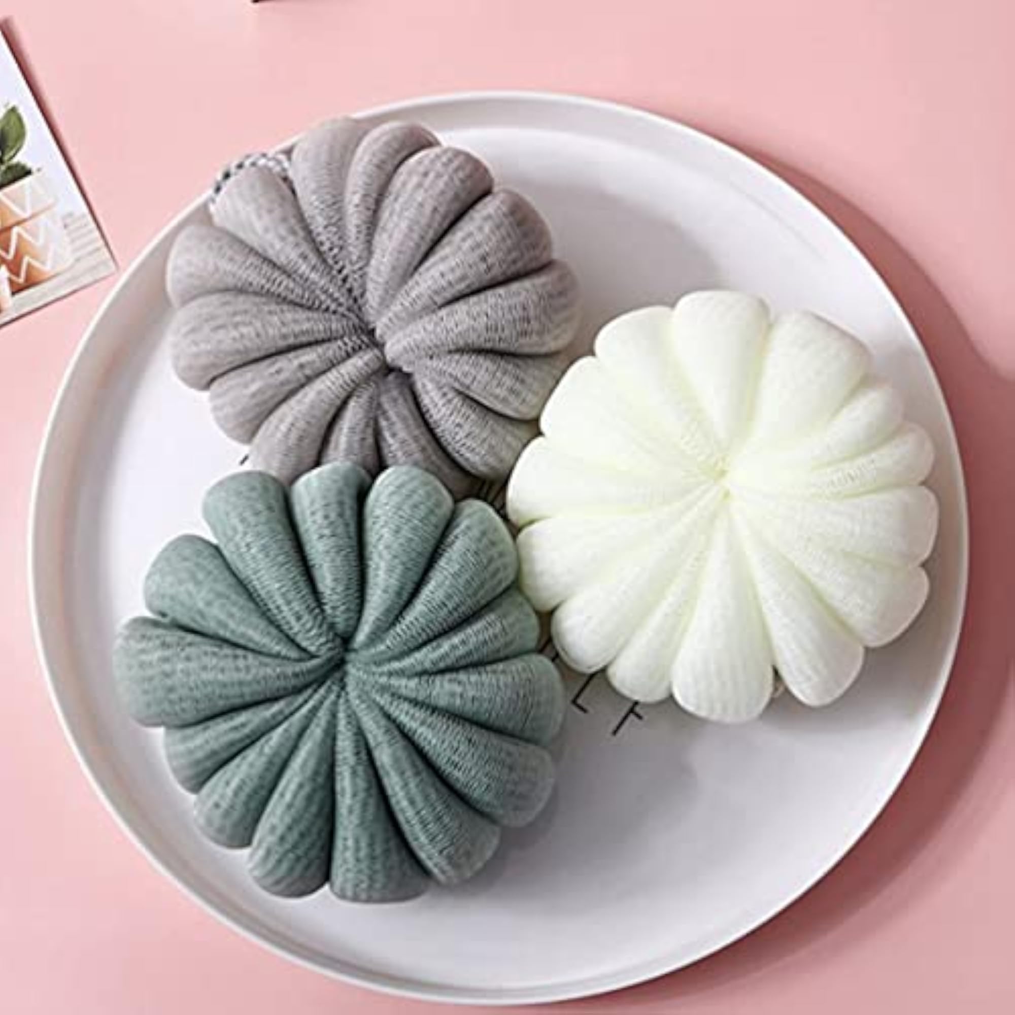 4PCS Pumpkin Bath Shower Loofah Sponge Set