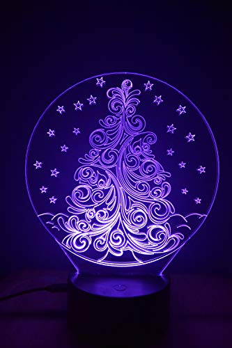 Sapin de Noël LED 3D veilleuse sécurisée sans chaleur avec télécommande
