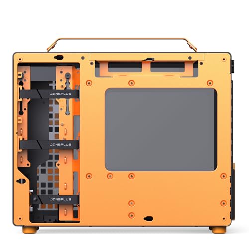 Image of JONSBO /JONSPLUS Z20 Orange /Black Micro-ATX Mini Tower Pc Case,with Detachable Carrying Handle, Mini Size, High-Performance Hardware Compatible, Support 240AIO, H160mm Cooler,Orange /Black