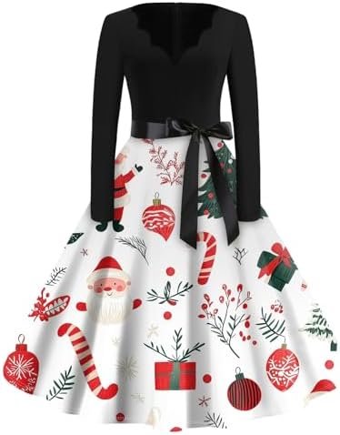 Christmas Dresses for Women Long Sleeve Xmas Party Cocktail Dress...
