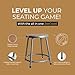 OEF Furnishings OEF6218-KD Premium Commercial-Grade All-Purpose Round Stool (18-inch Height, Gray Frame, Masonite Wood Seat)