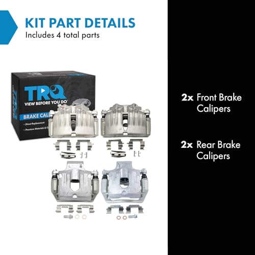 Image of TRQ Brake Caliper Set Compatible with 2004-2005 Buick Rainier 2006 Chevrolet SSR 2002-2005 Trailblazer GMC Envoy 2005 Isuzu Ascender 2002-2004 Oldsmobile Bravada Saab 9-7x