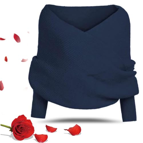 Knitted Scarf With Sleeves for Women,Autumn Winter Elegant Sweater Scarf,Multifunctional Cozy Scarf Sweater Wrap