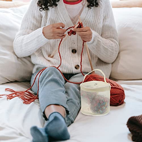 Image of Ciieeo Yarn Storage Bag 5.51 Inch Portable Mesh Tote for Knitting and Crochet with Ventilated Design Tangle-Free Yarn Carrier and Organizer for Craft Projects