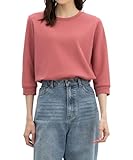 [ハニーズ] トップス ７分袖Tシャツ カットソー UVカット 無地 ボーダー柄 花柄 ドット柄 レディース ７分袖ワッフルクルーＴ 654011995544 ピンク Ｍ