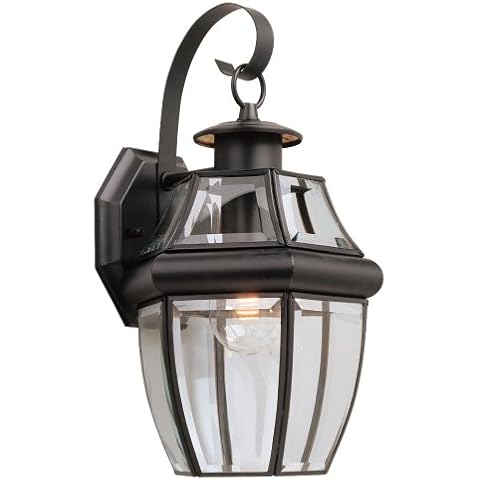 Sea Gull Lighting 2252787 Lancaster One Light Outdoor Wall Lantern, Black Cover