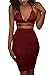Sunfury Woman Sexy Sequin Spaghetti Strap Halter Bandage Party Dress Clubwear Wine M