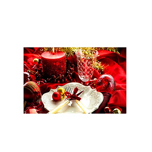 Toile cuisine scandinave bougie fourchette pour habiller un grand mur vide - 3
