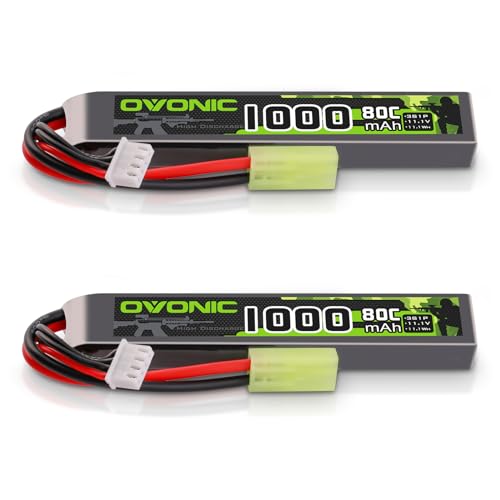 OVONIC 3S Lipo 11,1 V 80C 1000 mAh Airsoft Lipo akumulator z wtyczką Mini TMY do pistoletów Airsoft (2 szt.)