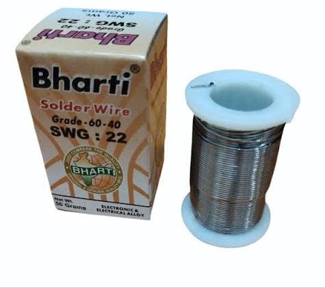 Mobile World Flux Cored Solder Wire Grade 60-40 SWG-22 (50gm) - Tin Lead Rosin Core Solder Wire for Electrical Soldering (Pack of 1)