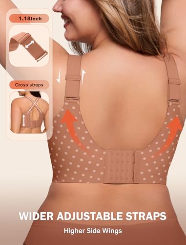 Image of LetsJoli Bras for Women Supportive Wireless Push Up Bra Full Coverage No Underwire Seamless Plus Size for Older Women