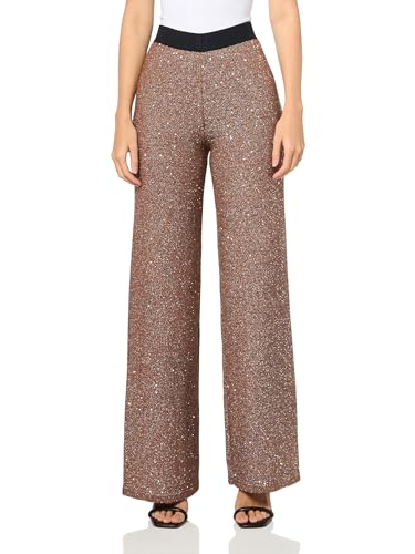 HUGO Womens Sequin Blend Wide Leg Pants