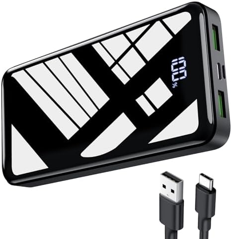 Power Bank 27000mAh, 22,5W PD20W USB-C Powerbank Externer Handyakkus mit LED-Anzeige, Tragbares Ladegerät Kompatibel mit iPhone 16 15 14 13 12 11 Pro