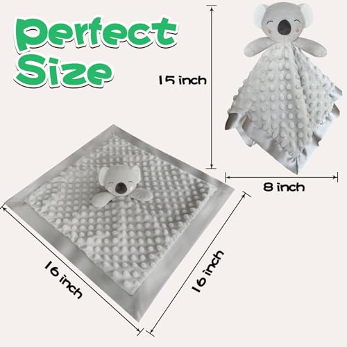Image of Baby Security Blanket, Soft Baby Lovey Toy Blanket for Boys and Girls, Snuggle Toy Lovie Newborn Gift, Unisex Baby Plush Koala 16 Inch