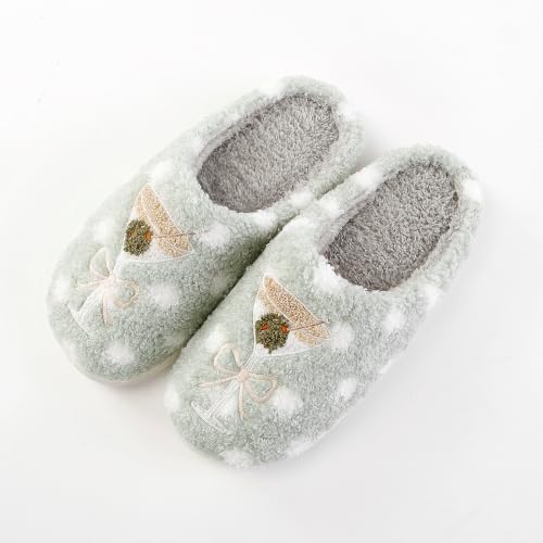 Image of Espresso Martini Slippers for Women Men,Fuzzy Warm Martini Glasses Slippers,Funny Soft Creative Design House Shoes