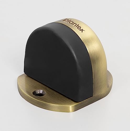 Image of Plantex Premium Floor Mounted Door Buffer /Sound Dampening Rubber Buffer for Bed Room /Living Room /Kitchen /Bathroom Door /Stops for Door - (Brass Antique)