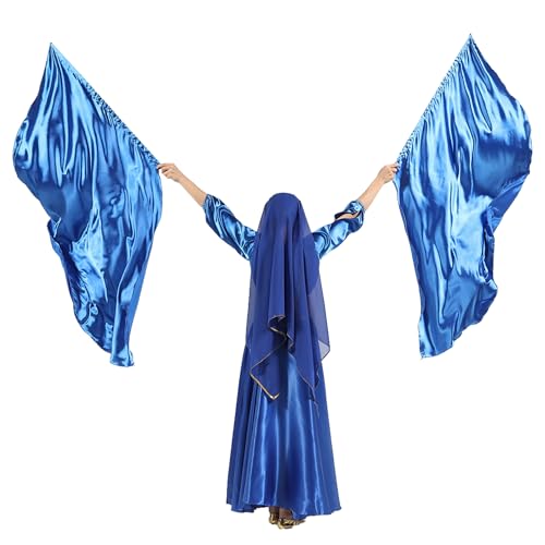 MUNAFIE Anbetungsfahnen 2 stück Lobpreis Tanz Fahnen fächerförmig flaggen mit teleskopstab fahnenstange für Tanzaufführung Kirche Marine