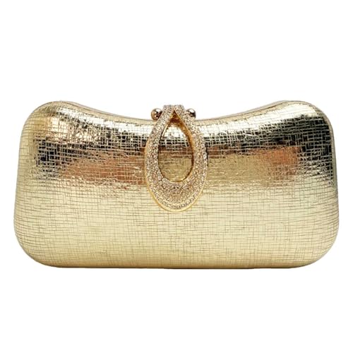 Bolsa Clutch Festa Feminina Dourada Casamento Madrinha Material Dourado Pequena Transversal Ombro Mão Lateral Bag Elegante Luxo Strass Brilho Social Formatura Balada Moderna Sophisticated