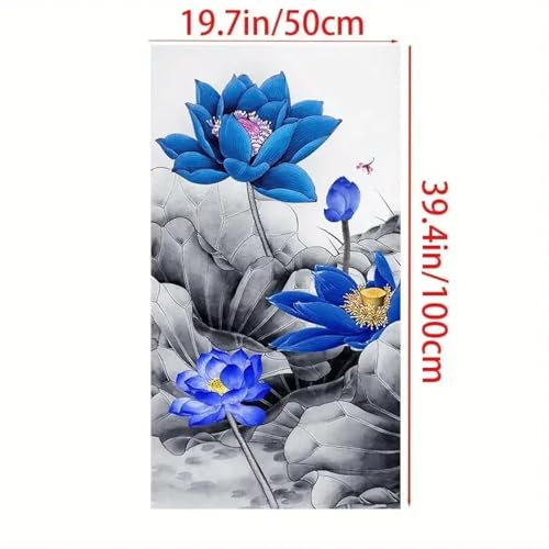 Impression aquarelle fleur de lotus déco murale toile 40x80