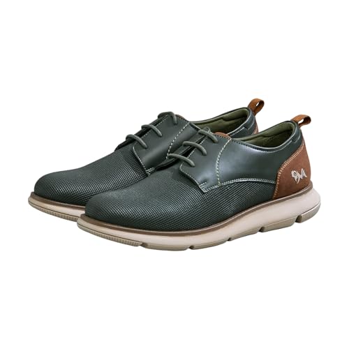 Image of Neeman's Textured Derby Sneakers for Men | PU & Micro-Suede Upper, Cushioned EVA Sole | Lightweight Lace-Up Casual Shoes for All-Day Comfort.