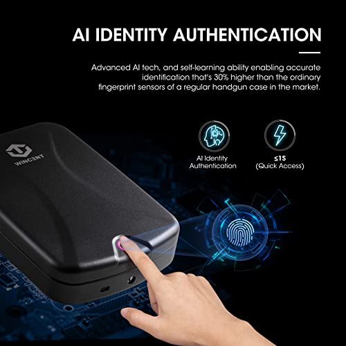 Biometric Gun Safe Gun Safes For Pistols Car Handgun Safe Gun Lock Case Quick Access With Auto Open Lid #TOP1