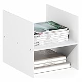 Furinno Cubicle Cube Insert, H-Shelf Cube Organizer, 2-Tier Shelf Accessory, Fits into Furinno Triple Thick Cubes, IKEA Kallax, for Organizers and Storage, White
