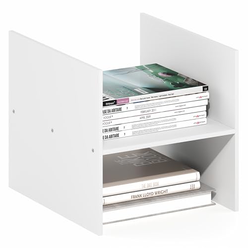 Furinno Cubicle Cube Insert, H-Shelf Cube Organizer, 2-Tier Shelf Accessory,