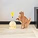 Bothyi Interactive Cat Toy Spring Cat Stick Toy for Indoor Cats,Pet Toy Kitten Toy Exerciser with Feather Turntable for Kitten, Yellow