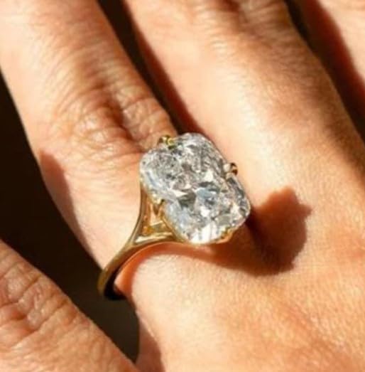 1 to 3 CT Cushion Cut Cubic Zirconia,Lab Grown With IGI Certificate VVS EF Colour Diamond Engagement Ring,14 kt Gold Plated Solid Gold Wedding Ring,Gifted Wedding ring For Her,Gift For Her.