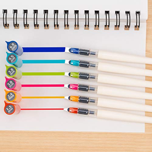 Pilot Parallel Caligraphy Pens, Assorted Point Sizes And Colors, 6 Count (12722) #TOP2
