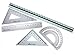 Taiga Now - 5-Pc, 12" Premium Aluminum Triangular Scale Ruler Set - with 4-Pc Aluminum Triangle Ruler Square Set - Great for Students, Homeschoolers, Architects, Engineers - STEM Education and More!