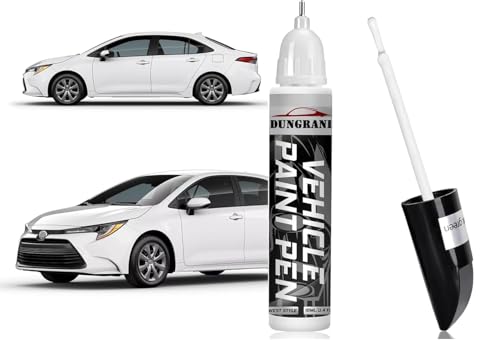 Image of DUNGRANI 2 In 1 White Car Scratch Remover Touch Up Paint Pen | Quick Dry Automotive Paint for Minor, Deep Scratches, Chips & Scuffs | Easy Applicator for Cars & Bikes (Real White)